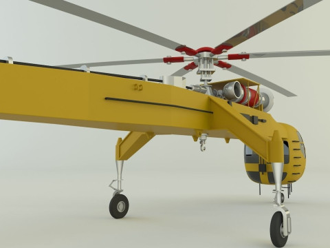 Sikorsky S-64 Skycrane helicopter Modelo 3D