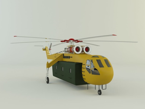 Sikorsky S-64 Skycrane helicopter Modelo 3D