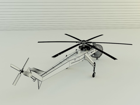 Sikorsky S-64 Skycrane helicopter Modelo 3D