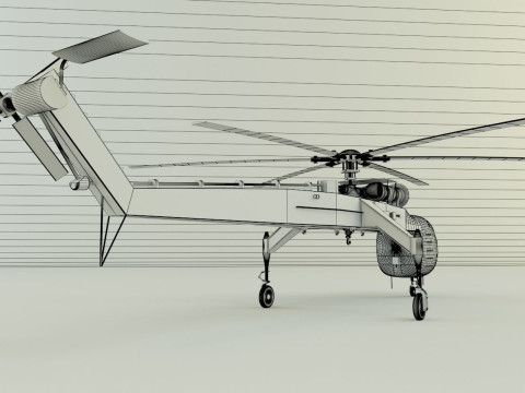 Sikorsky S-64 Skycrane helicopter Modelo 3D