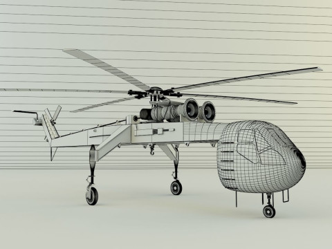 Sikorsky S-64 Skycrane helicopter Modelo 3D
