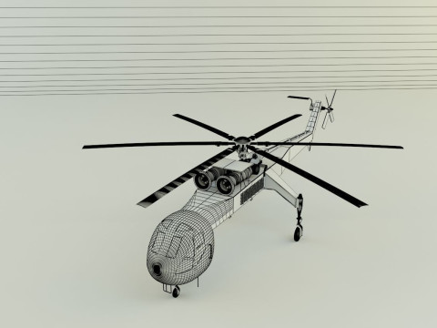 Sikorsky S-64 Skycrane helicopter Modelo 3D
