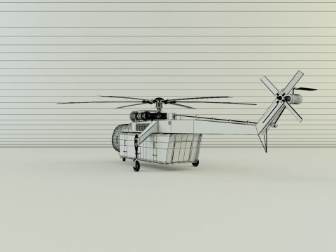 Sikorsky S-64 Skycrane helicopter Modelo 3D