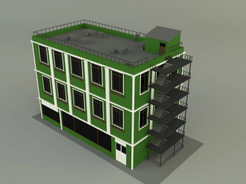 B&acirc;timent &eacute;cologique 65 Modèle 3D