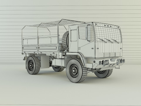 M1078 4X4 military cargo truck Modello 3D