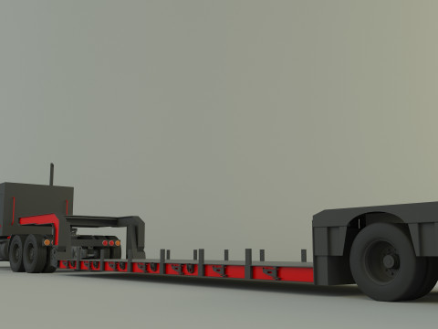 Truck 3ax lowbed trailer Modello 3D