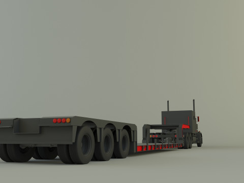 Truck 3ax lowbed trailer Modello 3D