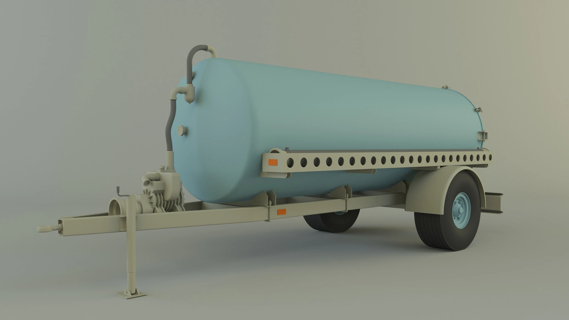 Water transport trailer 3D Model .c4d .max .obj .3ds .fbx .stl .blend