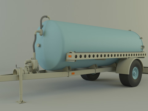 Water transport trailer Modelo 3D