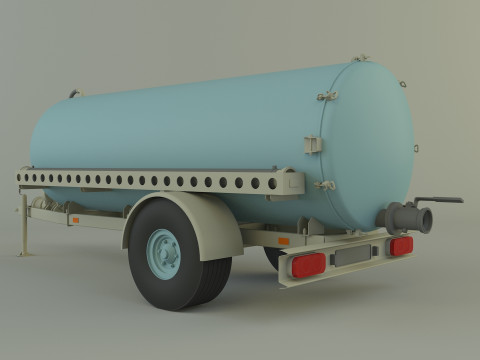 Water transport trailer Modèle 3D