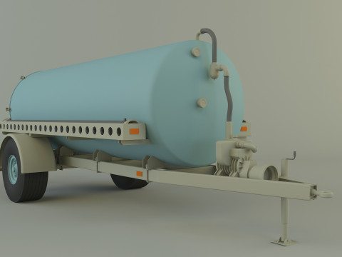 Water transport trailer Modèle 3D