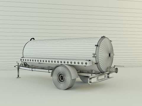 Water transport trailer Modèle 3D