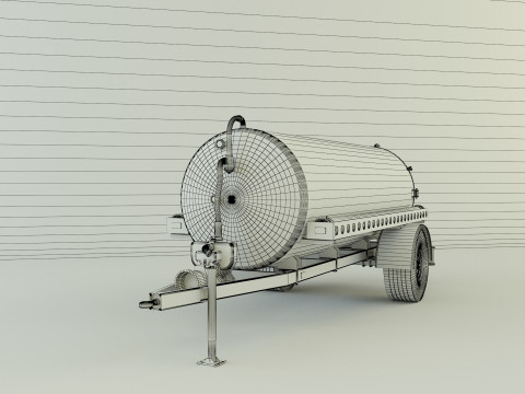 Water transport trailer Modèle 3D