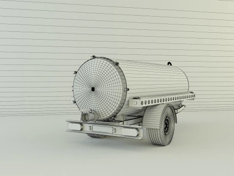 Water transport trailer 3D Model
