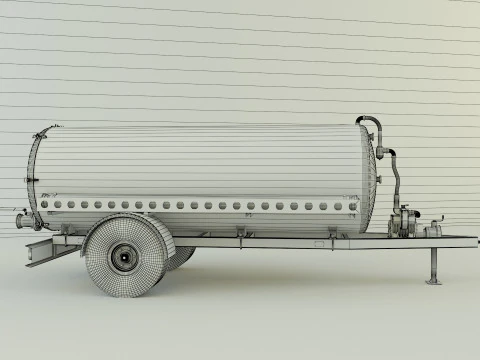 Water transport trailer 3D Model