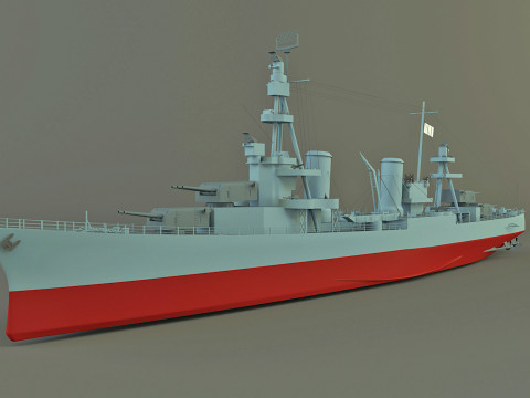 USS Pensacola CA-24 cruiser 1941 warship Model 3D