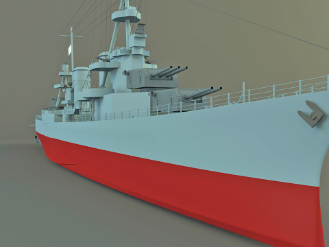 USS Pensacola CA-24 cruiser 1941 warship 3D Модель
