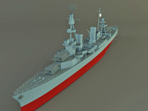 USS Pensacola CA-24 cruiser 1941 warship 3D Модель