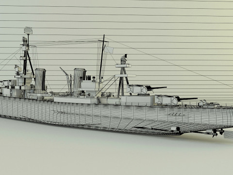 USS Pensacola CA-24 cruiser 1941 warship 3D Модель