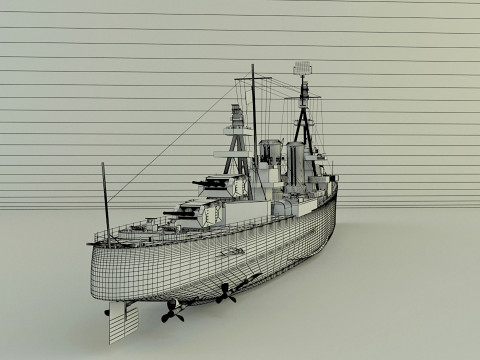 USS Pensacola CA-24 cruiser 1941 warship 3D Модель