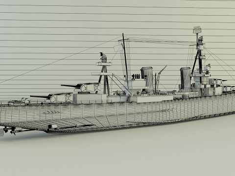 USS Pensacola CA-24 cruiser 1941 warship 3D Модель