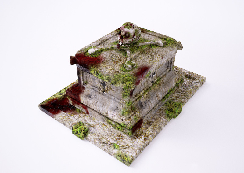 Stone skull crate 3D Modello 3D .c4d .max .obj .3ds .fbx .stl .blend 