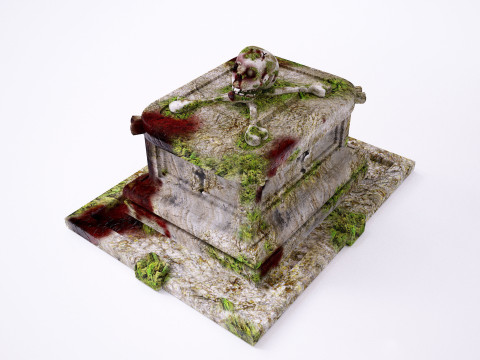 Stone skull crate 3D Modèle 3D