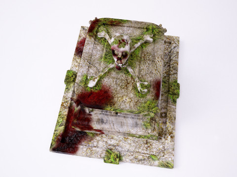 Stone skull crate 3D Modello 3D
