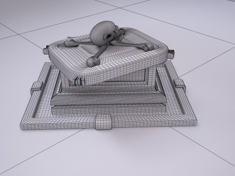Stone skull crate 3D Modello 3D