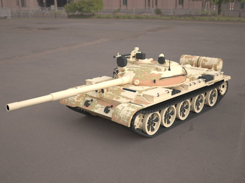 T62 military tank Modèle 3D