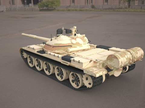 T62 military tank Modelo 3D