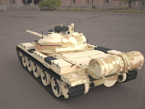 T62 military tank Modelo 3D