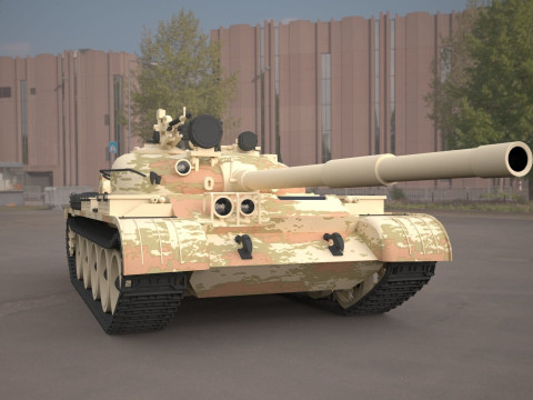 T62 military tank Modelo 3D