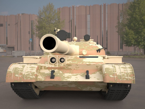T62 military tank Modelo 3D