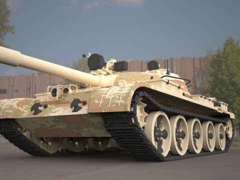 T62 military tank Modelo 3D