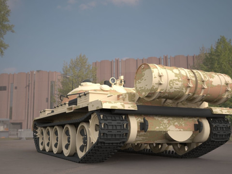 T62 military tank Modelo 3D
