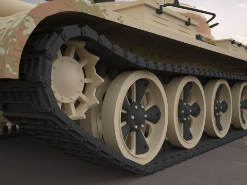 T62 military tank Modelo 3D