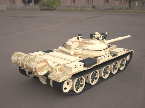 T62 military tank Modelo 3D