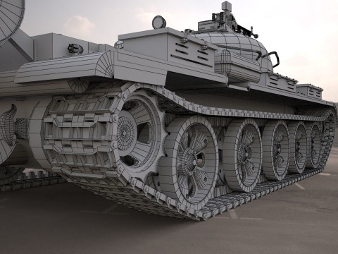 T62 military tank Modelo 3D