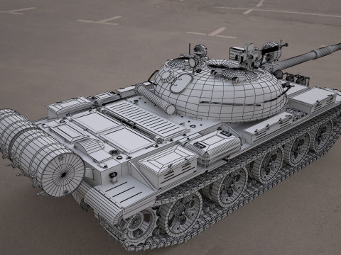 T62 military tank Modelo 3D