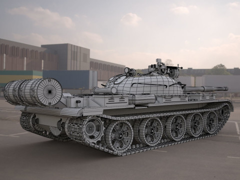 T62 military tank Modelo 3D