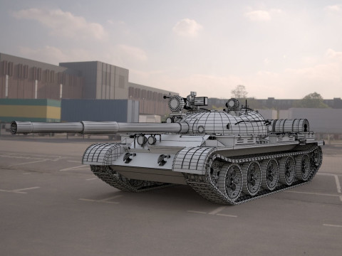 T62 military tank Modelo 3D