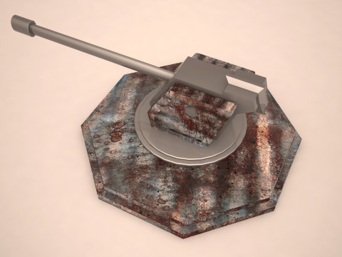 Tank weapon Low-poly Modèle 3D