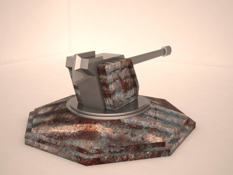 Tank weapon Low-poly Modèle 3D