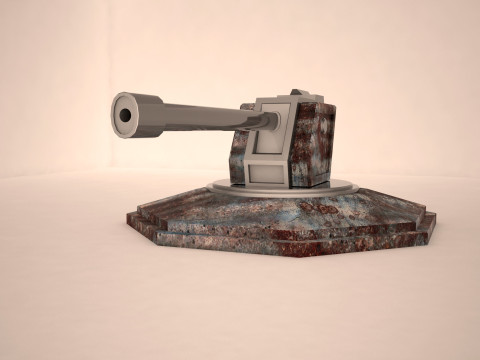 Tank weapon Low-poly Modèle 3D