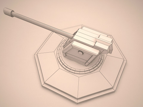 Tank weapon Low-poly Modèle 3D