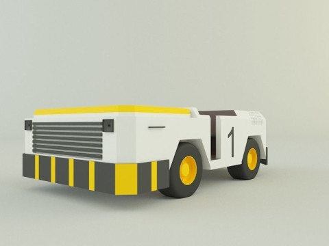 Tow flight deck tractor Low-poly 3D Model