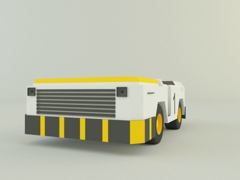 Tow flight deck tractor Low-poly 3D Modell