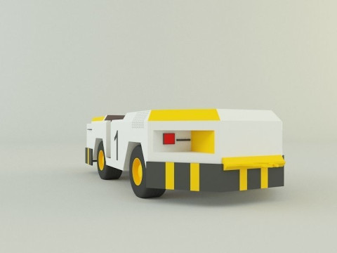 Tow flight deck tractor Low-poly 3D Modell