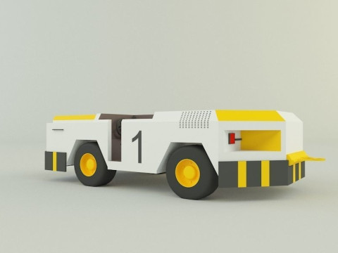 Tow flight deck tractor Low-poly 3D Modell